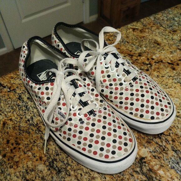 Vtg Vans polka dot Multicolor Canvas Lace Up Men’s Size 7 Woman's 8.5 - Picture 4 of 12